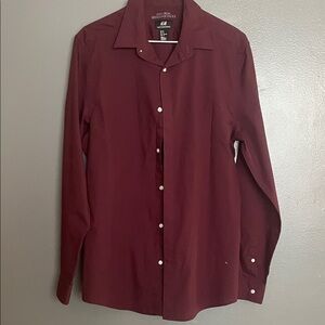 H&M Men's Deep Red Button Down Shirt